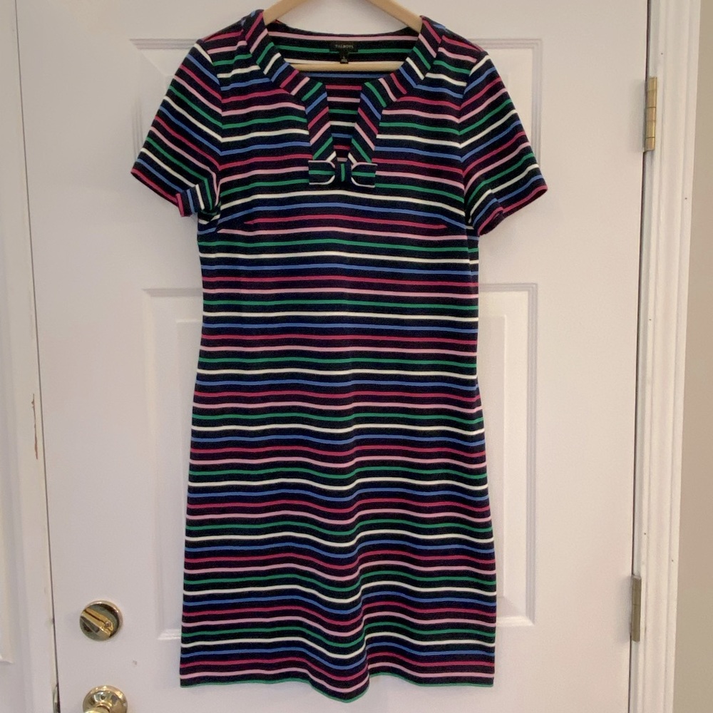 Talbots Striped Cotton Dress Size -  Large